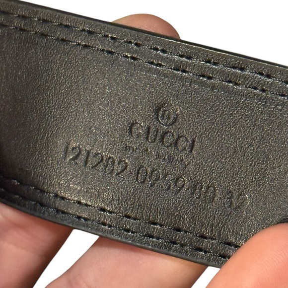 Gucci GG Supreme Web Stripe Belt Black Leather & Canvas Green Red Box & Dust Bag - Picture 6 of 11